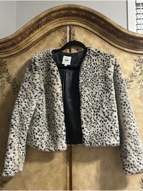 Vans Leopard-Print Faux Fur Teddy Jacket in Cream and Black